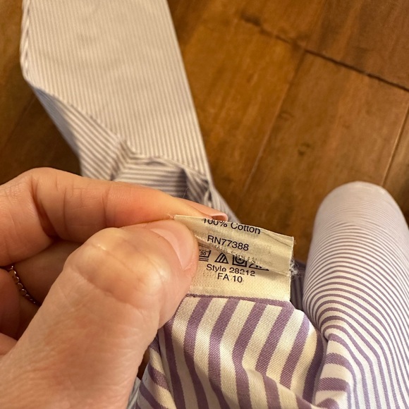 J. Crew Purple Striped Long Sleeve Button Down Collared Dress Shirt Sz M - Picture 8 of 8